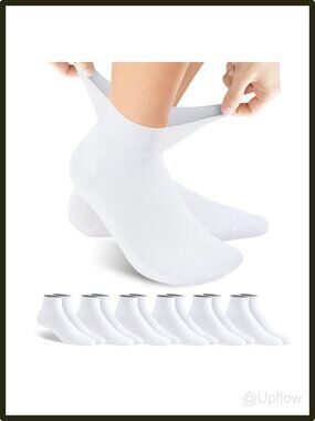 Forcool Diabetic Ankle Cotton Socks 6 Pairs Non-Binding Loose Top Men Women
